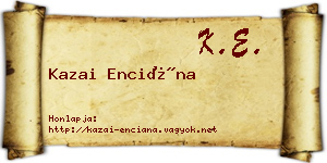 Kazai Enciána névjegykártya